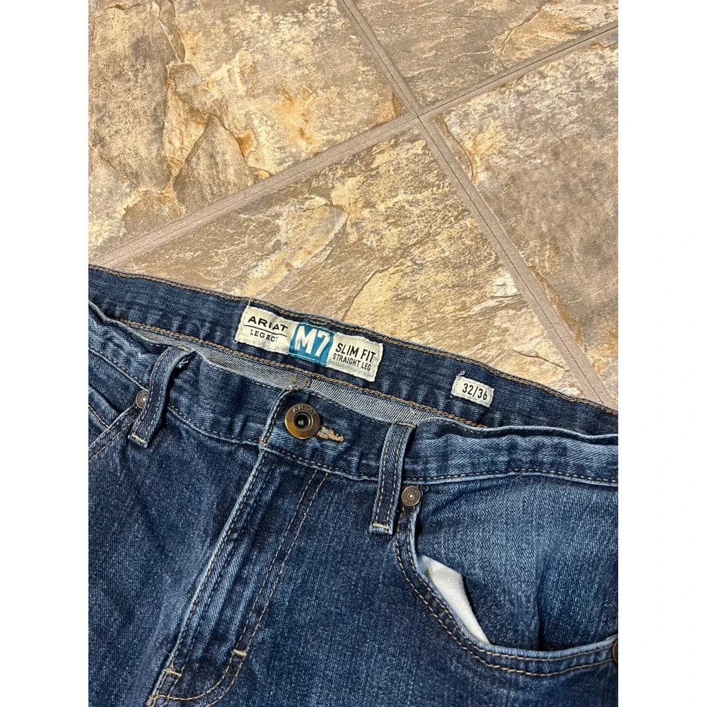 Ariat Jeans Men 32x36 Blue M7 Legacy Slim Fit Straight Leg Denim